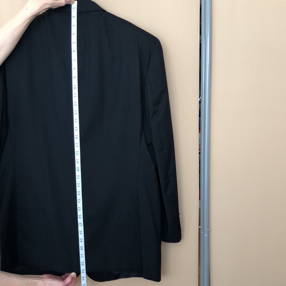 CHAPS  2 Piece Suit Pinstripe 100% Wool Dark Blue - Picture 6 of 14